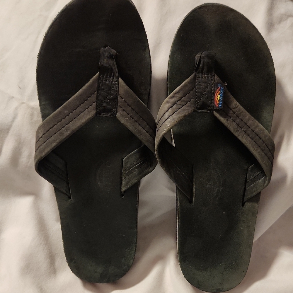 Black Flip Flops with Logo